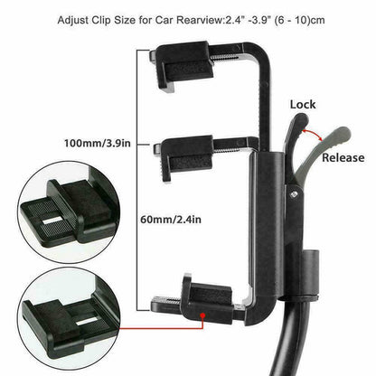 Universal 360° Car Rearview Mirror Mount Stand Holder Cradle for Cell Phone GPS