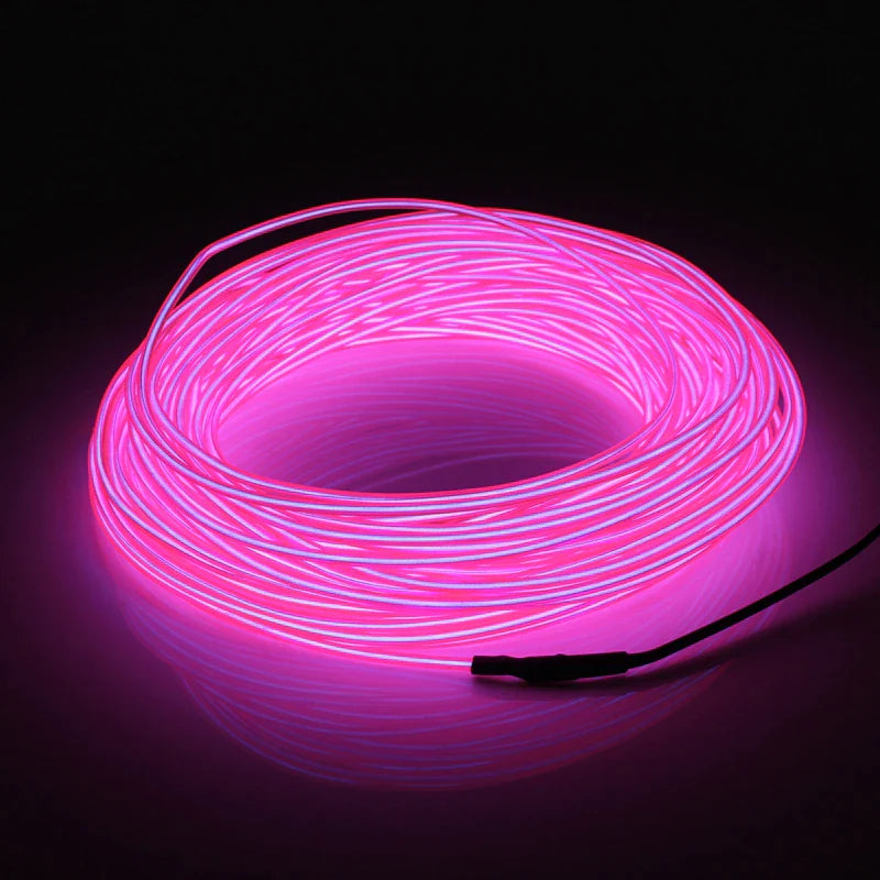 Neon LED Light Glow EL Wire String Strip Rope Tube Decor Car Party + Controller