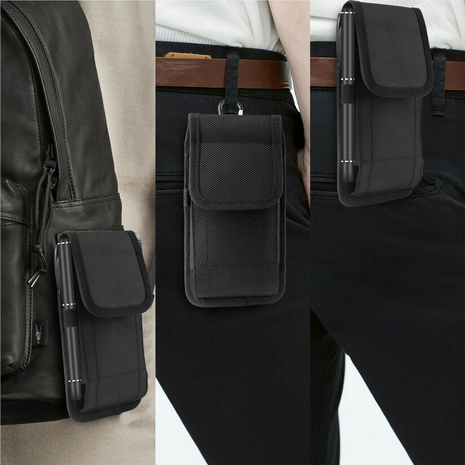 Vertical Cell Phone Holster Pouch Wallet Case with Belt Clip for Iphone Samsung