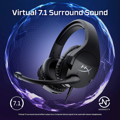 Cloud Stinger S Gaming PC Headset Virtual 7.1 Swivel Mute Noise Cancelling Microphone Black