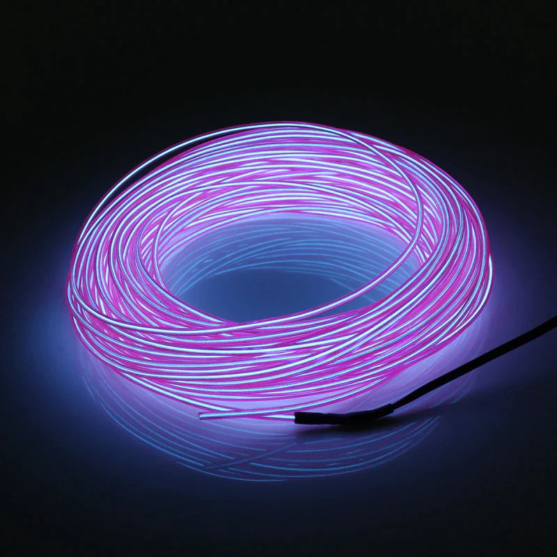 Neon LED Light Glow EL Wire String Strip Rope Tube Decor Car Party + Controller