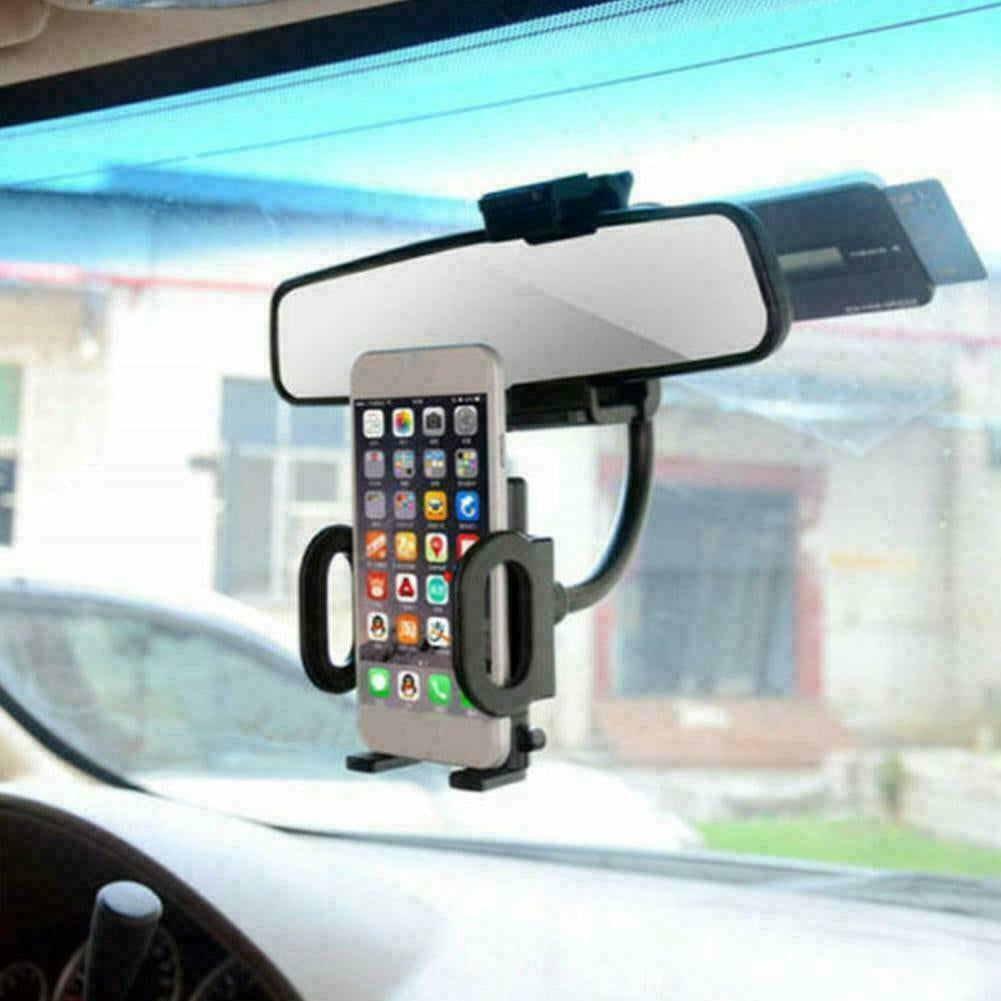 Universal 360° Car Rearview Mirror Mount Stand Holder Cradle for Cell Phone GPS